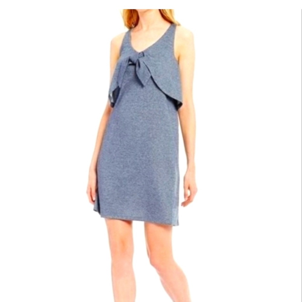 Daniel Cremieux Heather Blue tie-front Dress Size M
